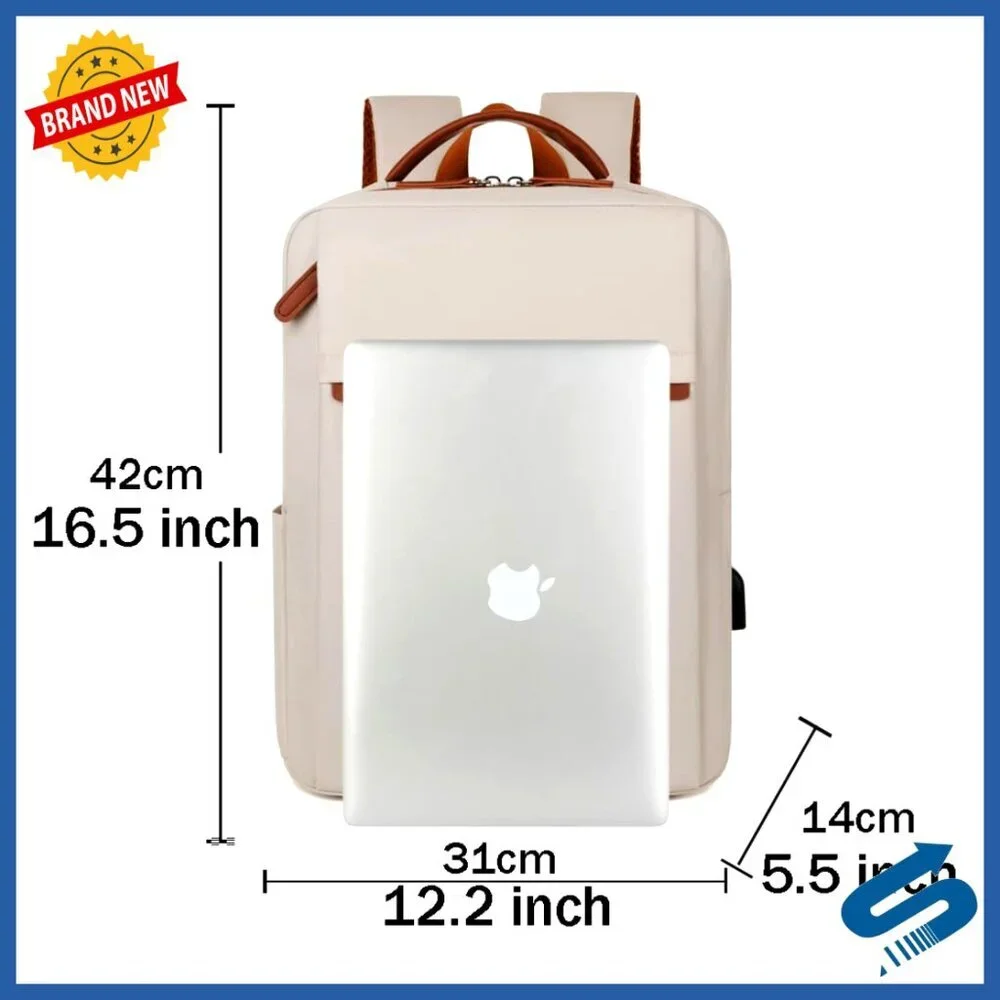 Unisex Laptop Backpack USB Charging Port Travel Business College Functional - Picture 3 of 6